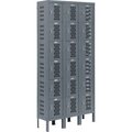 Global Industrial Heavy Duty Ventilated Steel Locker, Six Tier, 3-Wide, 12x12x12, Unassembled, Gray 493155GY